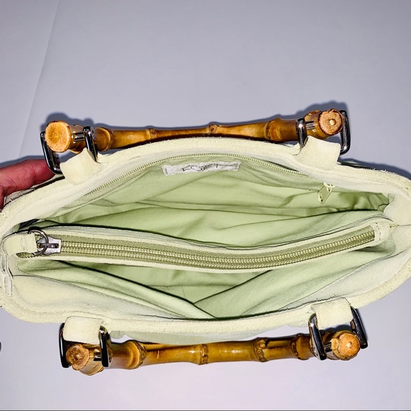 Loft Suede Mini Handbag With Bamboo Handles - Picture 4 of 6